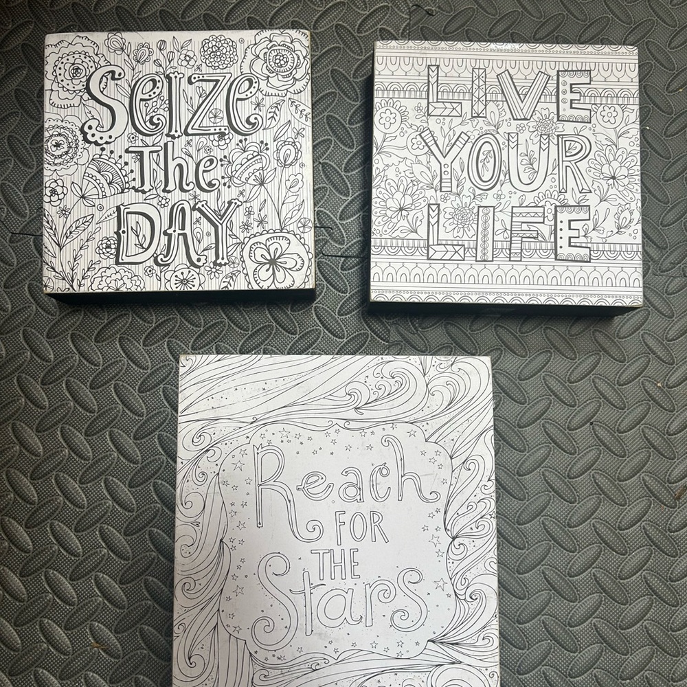 Inspirational Black and White Wall Art Set